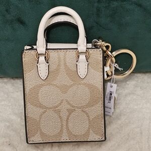 Mini Beige and White Handbag